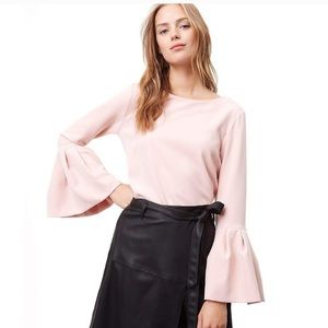 Blush pink bell sleeve top